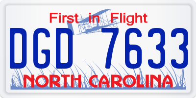 NC license plate DGD7633