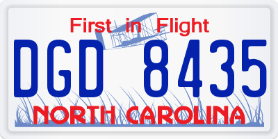 NC license plate DGD8435