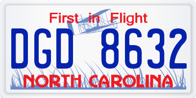 NC license plate DGD8632