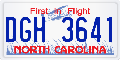 NC license plate DGH3641
