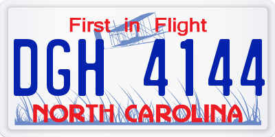 NC license plate DGH4144