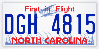 NC license plate DGH4815