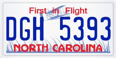NC license plate DGH5393