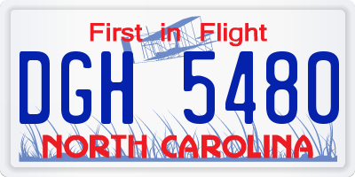 NC license plate DGH5480