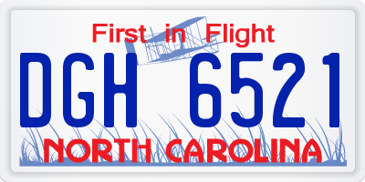 NC license plate DGH6521