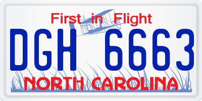 NC license plate DGH6663