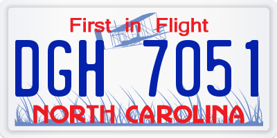 NC license plate DGH7051
