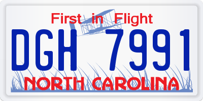 NC license plate DGH7991