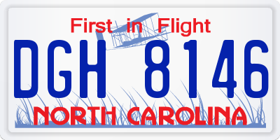 NC license plate DGH8146