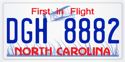 NC license plate DGH8882