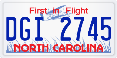 NC license plate DGI2745