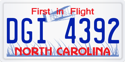 NC license plate DGI4392