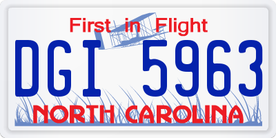 NC license plate DGI5963