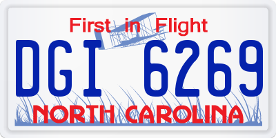 NC license plate DGI6269