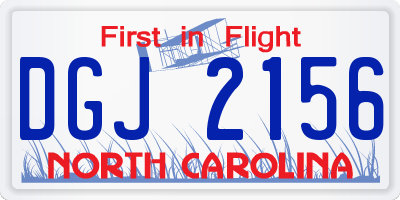 NC license plate DGJ2156