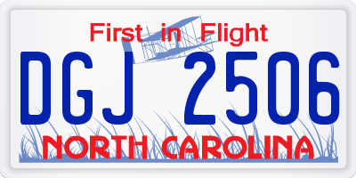 NC license plate DGJ2506