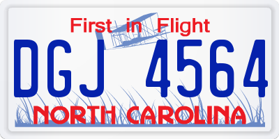 NC license plate DGJ4564