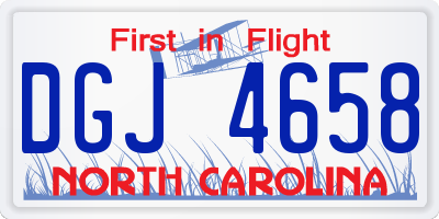 NC license plate DGJ4658