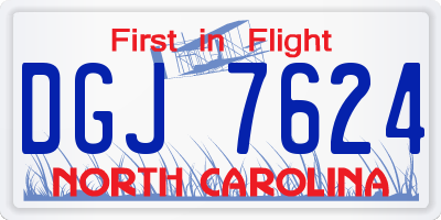 NC license plate DGJ7624