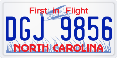 NC license plate DGJ9856