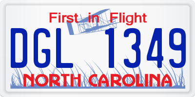 NC license plate DGL1349