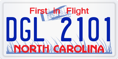 NC license plate DGL2101