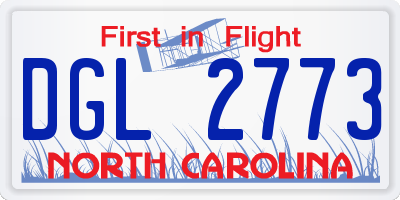 NC license plate DGL2773