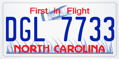 NC license plate DGL7733