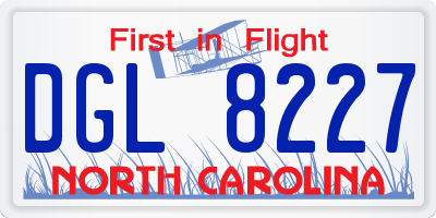 NC license plate DGL8227