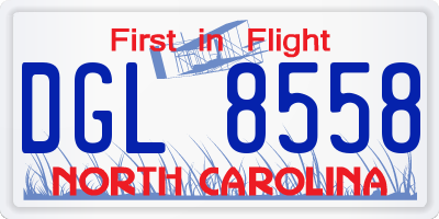 NC license plate DGL8558