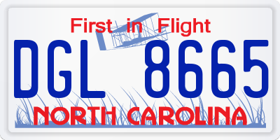 NC license plate DGL8665