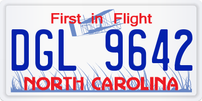 NC license plate DGL9642