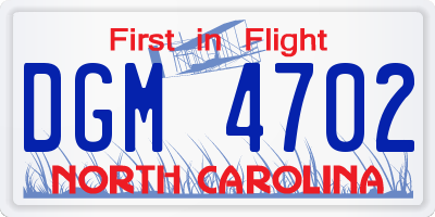 NC license plate DGM4702