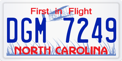 NC license plate DGM7249