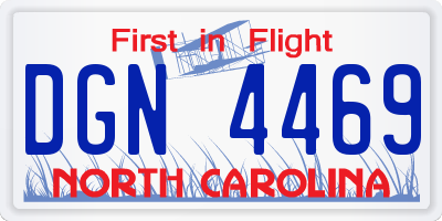 NC license plate DGN4469