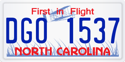 NC license plate DGO1537