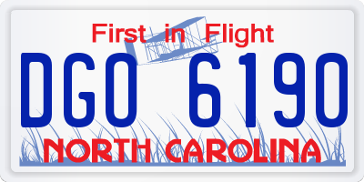 NC license plate DGO6190