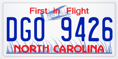 NC license plate DGO9426
