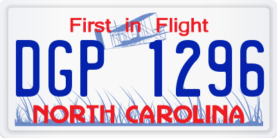 NC license plate DGP1296
