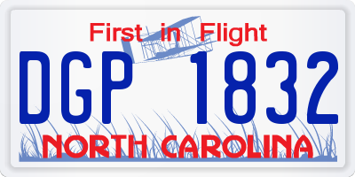 NC license plate DGP1832