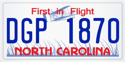 NC license plate DGP1870
