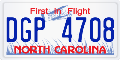 NC license plate DGP4708