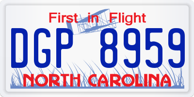 NC license plate DGP8959