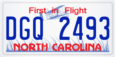 NC license plate DGQ2493