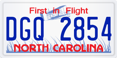 NC license plate DGQ2854