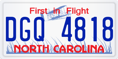 NC license plate DGQ4818