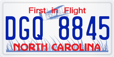 NC license plate DGQ8845