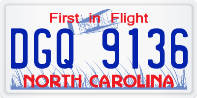 NC license plate DGQ9136
