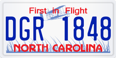NC license plate DGR1848