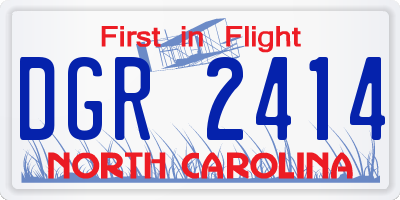 NC license plate DGR2414